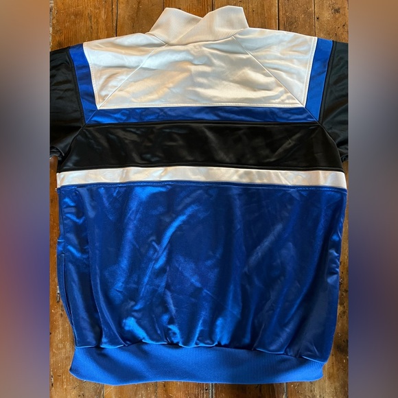 Vintage, Cheetah Sport by Mervyns, Blue, White and Black, Full Zip Track Jacket - Picture 2 of 4